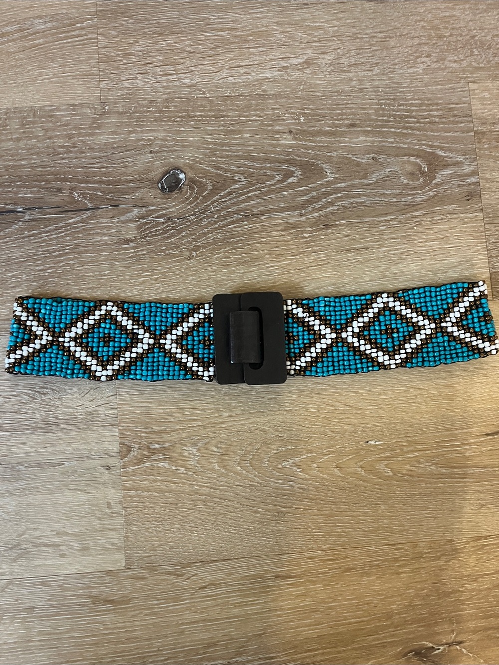 Beaded Turquoise and White Women's Waist Belt